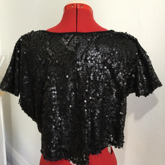 Black Sequin Crop | Size S - Picture 4 of 7